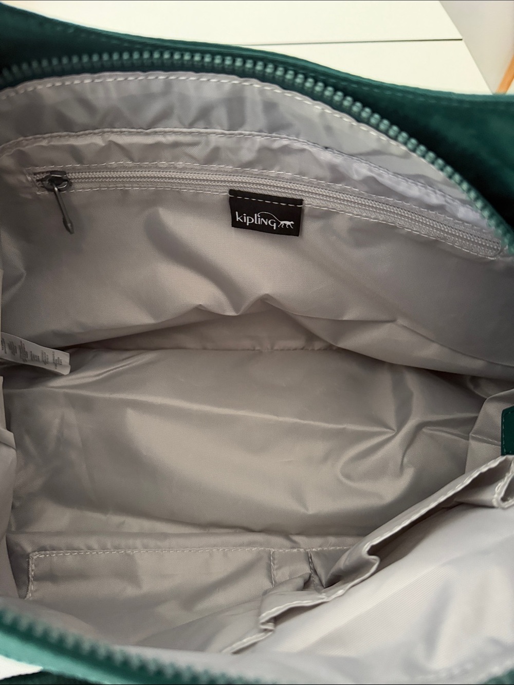 NEW NWT Kipling Deep Teal Green Crossbody Bag with Monkey Key Charm - Picture 5 of 7